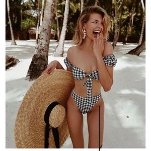 SAME Los Angeles houndstooth bikini